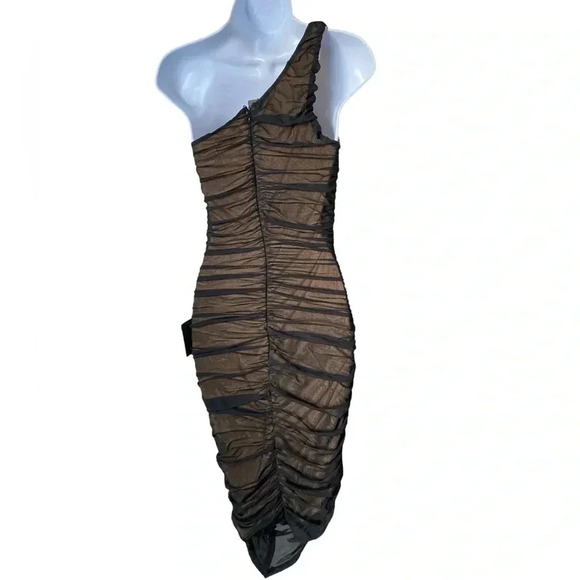 LULU’S | Already RSVP'd Black Ruched One-Shoulder Bodycon Dress Size M (NWT) - Picture 4 of 7